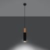 Suspension Acier Bois Naturel/Noir GU10 1 Pablo