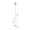 Suspension Acier Bois Naturel/Noir GU10 1 Pablo
