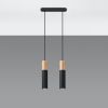 Suspension Acier Bois Naturel/Noir GU10 2 Pablo