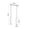 Suspension Acier Bois Naturel/Noir GU10 2 Pablo