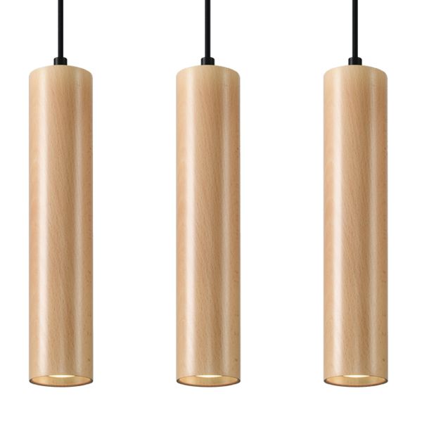 Suspension Bois Bois Naturel GU10 3 Lino Line