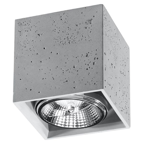Plafonnier Béton Gris GU10 1 Valde