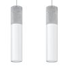 Suspension Acier Blanc/Gris GU10 2 Borigio