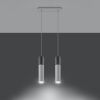 Suspension Acier Blanc/Gris GU10 2 Borigio