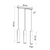 Suspension Acier Blanc/Gris GU10 3 Borigio Line