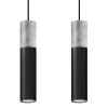 Suspension Acier Gris/Noir GU10 2 Borigio