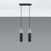 Suspension Acier Gris/Noir GU10 2 Borigio