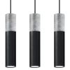 Suspension Acier Gris/Noir GU10 3 Borigio Line