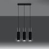 Suspension Acier Gris/Noir GU10 3 Borigio Line
