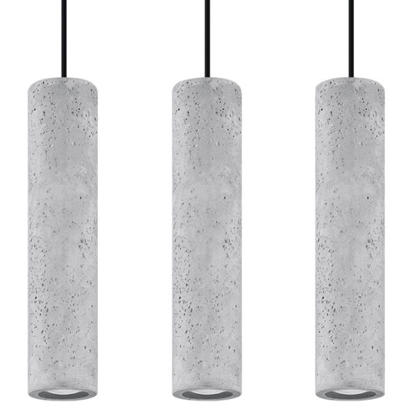Suspension Béton Gris GU10 3 Luvo