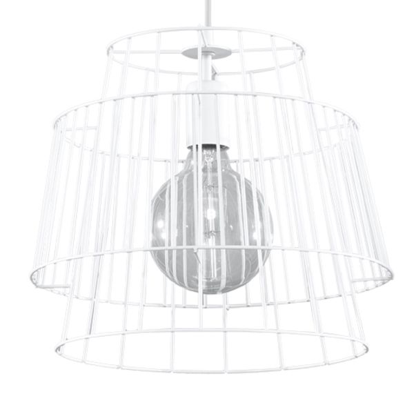Suspension Acier Blanc E27 1 Gate
