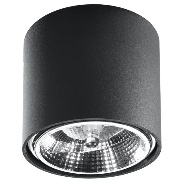 Plafonnier Aluminium Noir GU10/ES111 1 Tiube