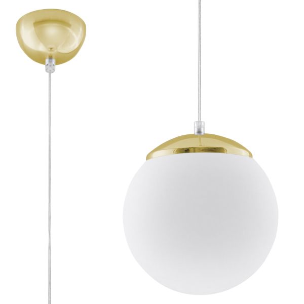 Suspension Acier Or/Blanc E27 1 Ugo 20