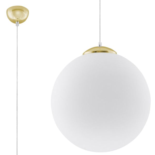Suspension Acier Or/Blanc E27 1 Ugo 40