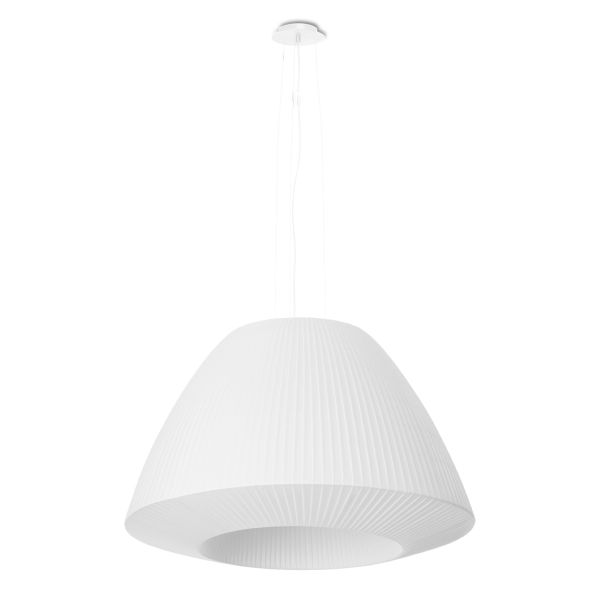 Suspension Tissu Blanc E27 3 Bella