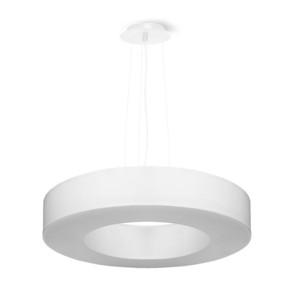 Suspension Tissu Blanc E27 5 Saturno