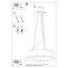 Suspension Tissu Blanc E27 5 Saturno