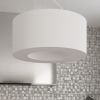 Suspension Tissu Blanc E27 5 Saturno