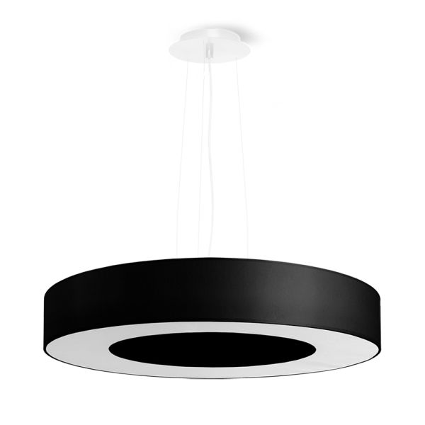 Suspension Tissu Noir E27 5 Saturno