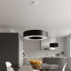 Suspension Tissu Noir E27 5 Saturno