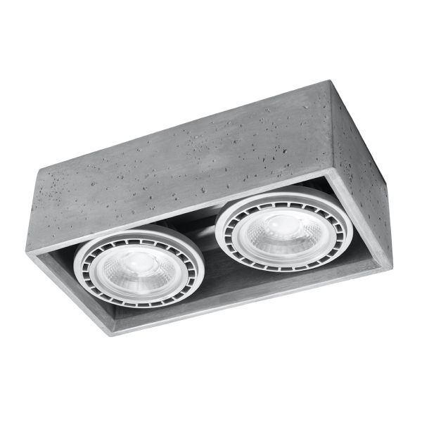 Plafonnier Béton Gris GU10/ES111 2 Quatro