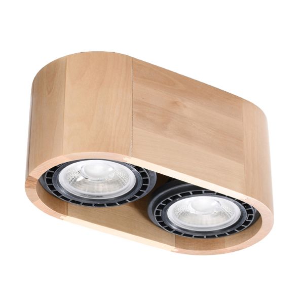 Plafonnier Bois Bois Naturel GU10/ES111 2 Basic