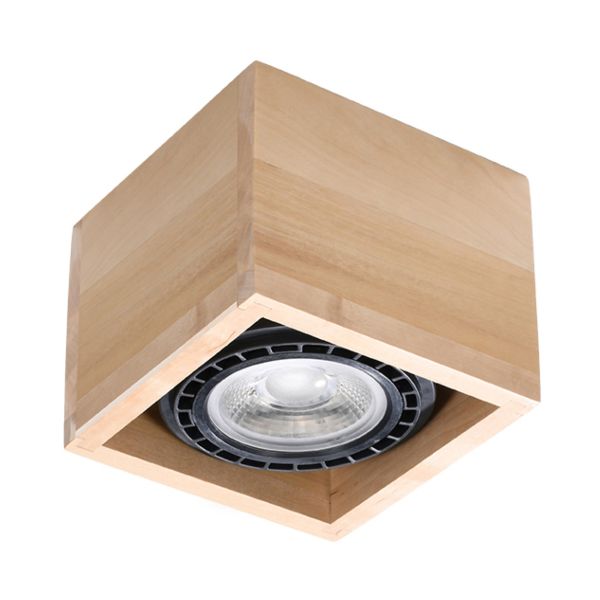 Plafonnier Bois Bois Naturel GU10 1 Quatro