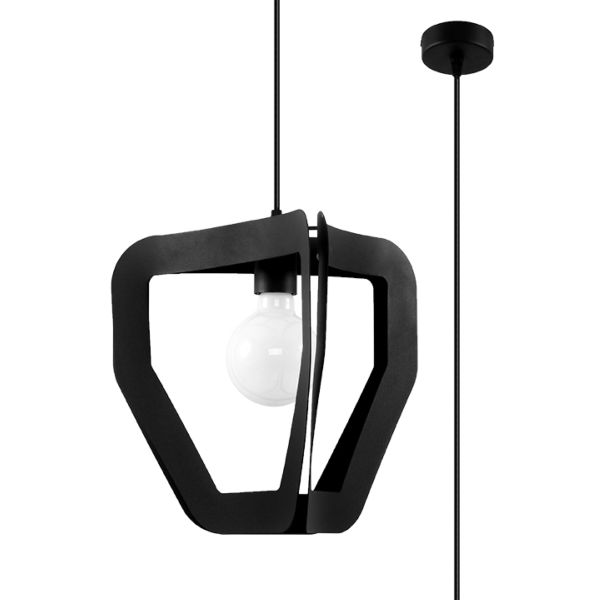 Suspension Acier Noir E27 1 Tres