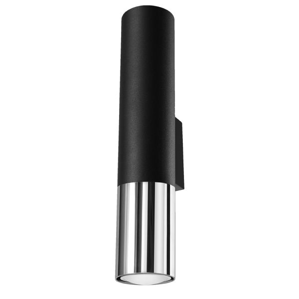 Applique Acier Noir/Chromé GU10 2 Loopez