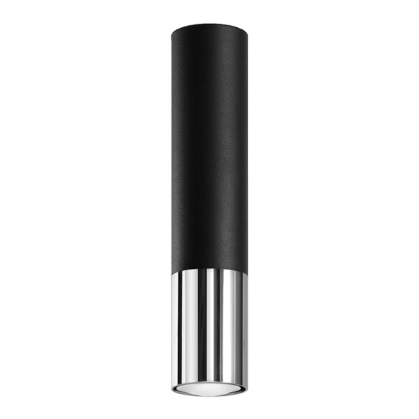Plafonnier Acier Noir/Chromé GU10 1 Loopez