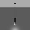 Suspension Acier Noir/Chromé GU10 1 Loopez