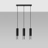 Suspension Acier Noir/Chromé GU10 3 Loopez Line