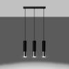 Suspension Acier Noir/Chromé GU10 3 Loopez Line