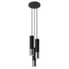 Suspension Acier Noir/Chromé GU10 3 Loopez