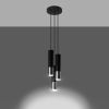 Suspension Acier Noir/Chromé GU10 3 Loopez