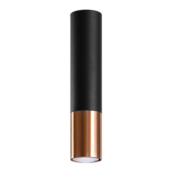 Plafonnier Acier Noir/Cuivre GU10 1 Loopez