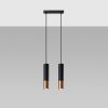 Suspension Acier Noir/Cuivre GU10 2 Loopez