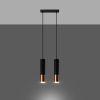 Suspension Acier Noir/Cuivre GU10 2 Loopez