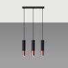 Suspension Acier Noir/Cuivre GU10 3 Loopez Line