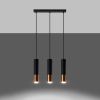 Suspension Acier Noir/Cuivre GU10 3 Loopez Line