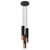 Suspension Acier Noir/Cuivre GU10 3 Loopez