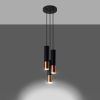 Suspension Acier Noir/Cuivre GU10 3 Loopez