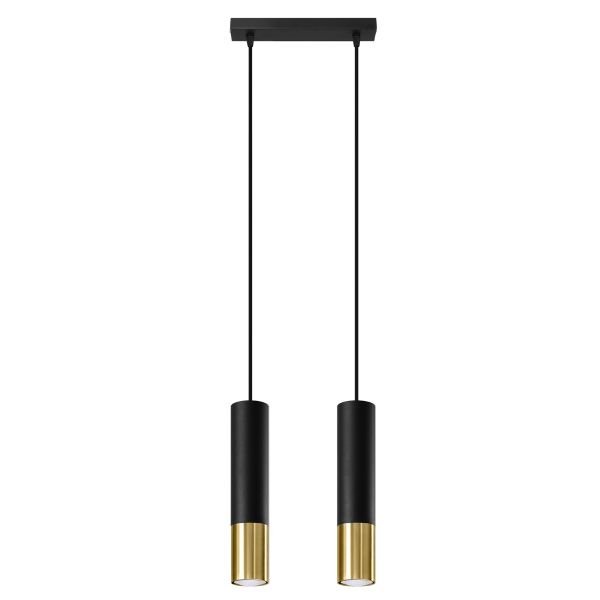 Suspension Acier Or/Noir GU10 2 Loopez