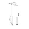 Suspension Acier Or/Noir GU10 2 Loopez