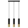 Suspension Acier Or/Noir GU10 3 Loopez Line