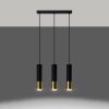 Suspension Acier Or/Noir GU10 3 Loopez Line