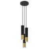 Suspension Acier Or/Noir GU10 3 Loopez