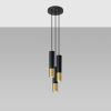 Suspension Acier Or/Noir GU10 3 Loopez
