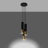 Suspension Acier Or/Noir GU10 3 Loopez