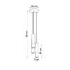 Suspension Acier Or/Noir GU10 3 Loopez
